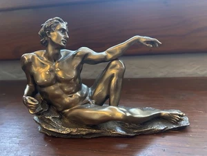 Schöpfung Adams / Gott Genesis Statue Skulptur Antik Bronze Finish Neuwertig - Bild 1 von 14