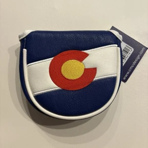New CMC State Of Colorado Mallet Putter HEADCOVER Flag Head Cover Magnetic - Picture 1 of 6