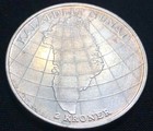 Denmark 2 Kroner 1953. Silver World Coin 31Mm. Greenland Commemorative