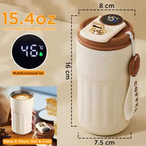 Vaso de acero inoxidable 450 ml portátil taza de café de agua taza de vacío con pantalla LED - Imagen 1 de 11