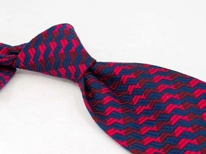 XMI Platin Seidenkrawatte Rot Blau Geometrisch Herren Luxus Krawatte USA Breit - Bild 1 von 5