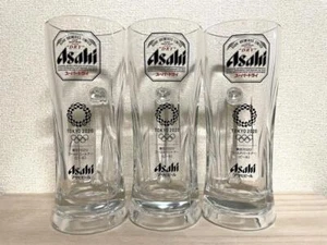 NEW Asahi SUPER DRY Beer Mug Set of 3 Tokyo 2020 Olympic Limited Edition 555ml - Picture 1 of 3
