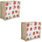 2 Pcs Bento Bag Canvas Totebag Lunch For Women Container Aldult