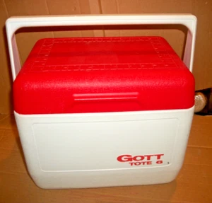Vintage GOTT Tote 6 Lunch Box/Cooler Ice Chest #1806 Red Lid NO REFREEZE PACK - Picture 1 of 4