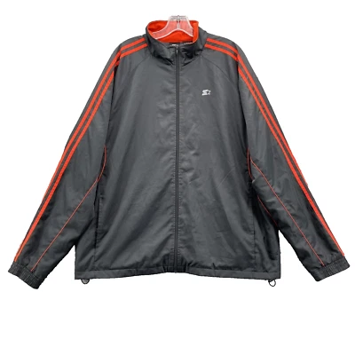 Chaqueta Starter Track Hombres XL Naranja Gris Ropa Deportiva Baloncesto Hip Hop Ropa de Calle Foto 1 de 4