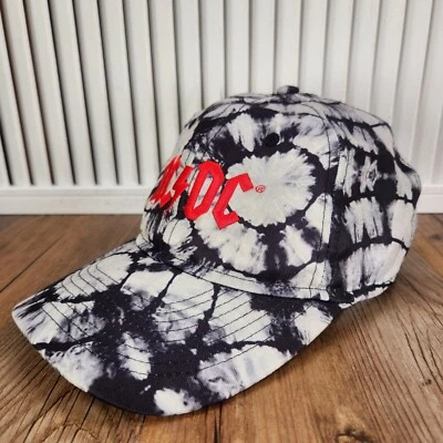 AC/DC H3 Gorro Gorra Correa Trasera Negro Blanco Tie Dye Banda Música Rock Clásico Foto 1 de 4