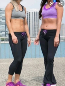 Venicewear Womens Black & Purple Workout Athletic/ Athleasur Bootcut Pant Size S - Picture 1 of 8