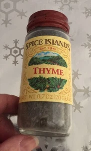 ❤️Spice Islands Thyme Glass Bottle Paper Label - Picture 1 of 1