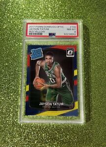 2017 Panini Donruss Optic Red Yellow Jayson Tatum Rookie #198 Graded PSA 8