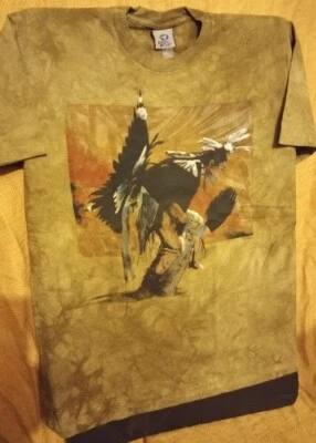 Индейская танцовщица НОВАЯ футболка L для взрослых жидкий синий винтажный серый тканевый ярлык - Изображение 1 из 3