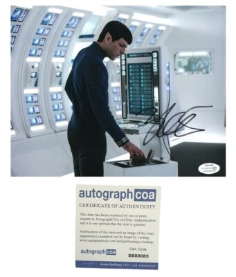 ZACHARY QUINTO SIGNED STAR TREK 8x10 AUTOGRAPHED SPOCK ACOA - Image 1 of 2