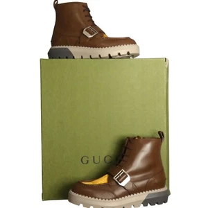 GUCCI - Neu mit Karton Leder & Nylon Stiefel, Größe 10,5 - Bild 1 von 6