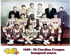 ABA 1969 - 70 Carolina Cougars Inaugural Season Team Picture 8 x 10 Photo Pic - Bild 1 von 1