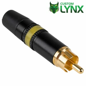 Rean Neutrik NYS373-4 Male RCA Phono Connector Audio Video HIFI Subwoofer Yellow - Picture 1 of 4