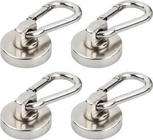4 Stück Magnetische Haken 25 mm Magnethaken Extra Stark Zugkraft Neodym Magnetha - Bild 1 von 7