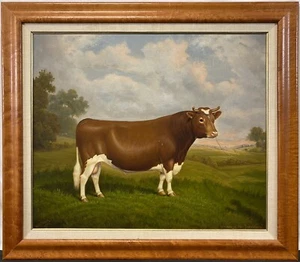 Original 1933 William Albert Clark “Ironside” Prize Bull Portrait Oil SIGNED - Picture 1 of 10