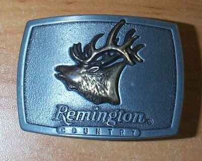 Fivela de cinto vintage - Remington Country 1986 alce bola latão/estanho - Imagem 1 de 2