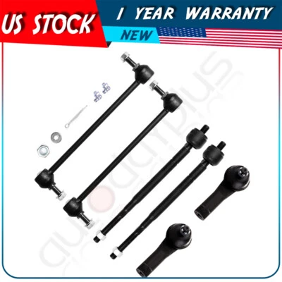 For 1999-2001 Honda Odyssey 6Pcs Front Steering Sway Bar Inner Outer Tie Rod End - Image 1 of 4