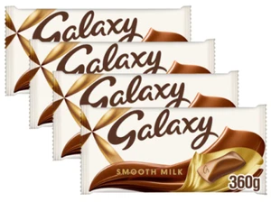 Galaxy Tavoletta di Cioccolato al Latte Liscia da Condivisione, Regalo Cioccolato 360g Confezione da 4 - Foto 1 di 3