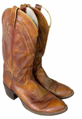 VTG Dan Post Women's 8 D Brown Leather Pointed Boots GUC - Image 1 of 4