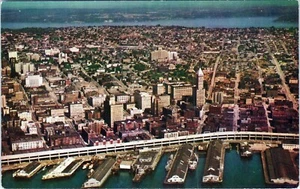 Alaska Way Viadukt Docks Lake Washington Seattle Washington Postkarte nicht verschickt - Bild 1 von 2
