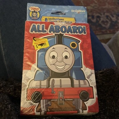 Thomas The Tank Engine Birthday 8 Party Invites & 8 Thank you Notes 8 Envelopes! - Image 1 of 4