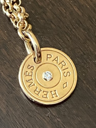 HERMÈS Collana Ciondolo Rotondo Diamante Clou de Selle Oro Rosa Rosa Rosa Oro Rosa Oro 18K