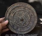 7.2" Ancient Chinese Bronze ware Dynasty 4 God Beast Round Copper mirror