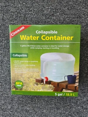 Coghlan's складной контейнер для воды, 5 галлонов аварийный кемпинг хранения новый в коробке - Изображение 1 из 4
