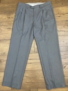 Pantalones de vestir holgados Ralph Lauren Actual 35,5-36X29,5 etiqueta W34X32 gris plisado nuevos sin etiquetas - Imagen 1 de 7
