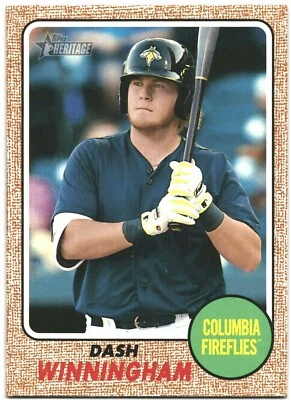 2017 Topps Heritage Minor League Dash Winningham Columbia Fireflies #122 - Image 1 of 2