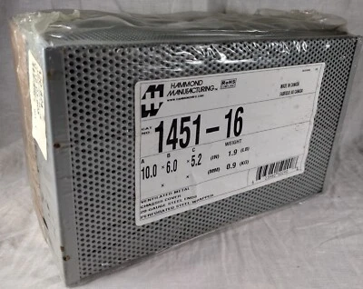 NEW Old Stock - Hammond 1451-16 Ventilated Metal Chassis Cover 10x6x5.2 inches — 第 1/4 张图片