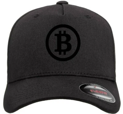 Gorra de béisbol Flexfit con logotipo de Bitcoin símbolo criptográfico emblema impreso S/M y L/XL Foto 1 de 4