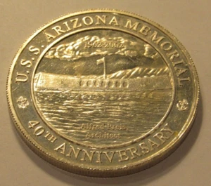 2002 U.S.S. Arizona Pearl Harbor, HI 1 Troy Oz. .999 Fine Silver Round - Hawaii - Picture 1 of 2