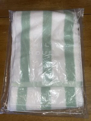 Hill House Sankaty Hand Towel Celadon Stripe Brand New  - Image 1 of 2