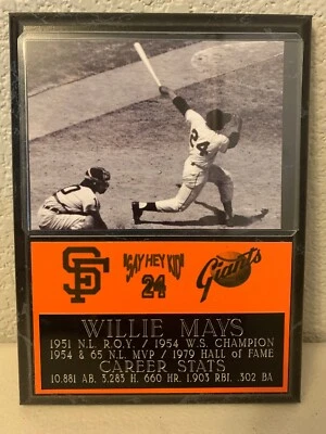 Placa Willie Mays 6x8 Gigantes de San Francisco Foto 1 de 3