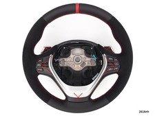 BMW F22 F30 NEW NAPPA/ALCANTARA SPORTS STEERING shift pad RED STRIPE thick