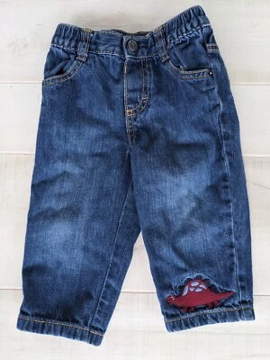 Gymboree 2013 Blue Denim Jeans with Dinosaur Little Boys Size 12-18m Cotton  - Image 1 of 4