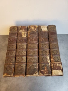 Set of 5 large dictionaries Universal French and Latin 1721 - Picture 1 of 18