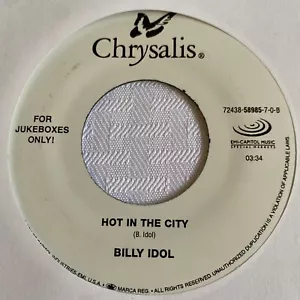 Billy Idol 45 Hot in the City Mony Mony live NEW reissue unplayed - Picture 1 of 3