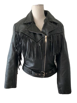 Vintage Hot Leathers 70’s Biker Leather Jacket sz 14 (S) Indie Motorcycle  - Image 1 of 4