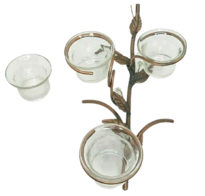 Медный чайный подсвечник металлическая ветвь дерева 3 обета столешница - Изображение 1 из 4