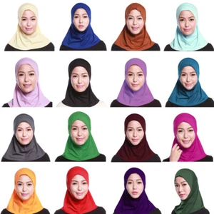 Cuadro de una pieza Amira hiyab para mujer musulmana bufanda en la cabeza turbante superior - Imagen 1 de 47