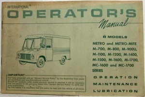 1965-1971 International Metro and Metro-Lite Models Operators Manual - Picture 1 of 5