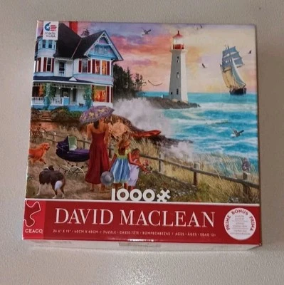 Ceaco David Maclean 1000 Piece Light House & Ship Jigsaw Puzzle  - Image 1 of 4