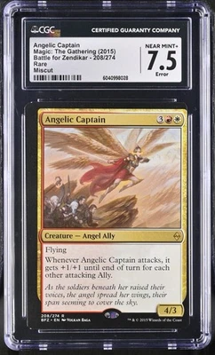 2015 MTG Angelic Captain Battle for Zendikar RARE CGC 7.5 NM+ ERROR - MISCUT - Image 1 of 2