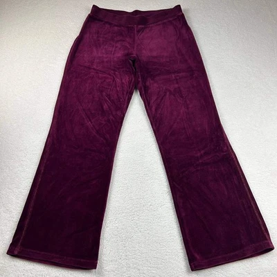 Pantalones deportivos acampanados vintage Style & Co. de terciopelo suave borgoña para mujer pequeños Foto 1 de 4