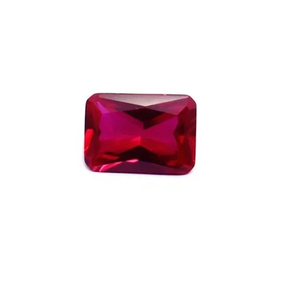 Blood-red Ruby Mohs Hardness 9 Rectangle Faceted Gemstone Radiant Cut Ruby Gem - Image 1 of 4