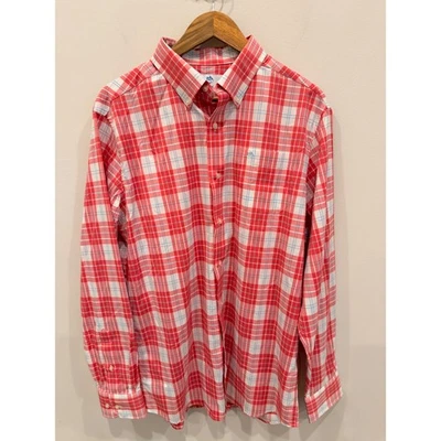 Southern Tide Mens Red Blue Plaid Long Sleeve Button Up Shirt Large NWOT - Image 1 of 4