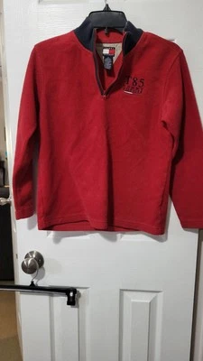 Tommy Hilfiger Red Fleece Pullover Youth Medium  T85  - Image 1 of 4